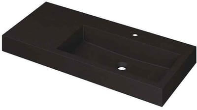 INK Momento Wastafel Quartz Wasbak Rechts met 1 Kraangat - 1000x450x90 mm - Quartz Zwart