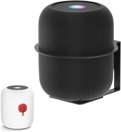 Luidspreker Muurbevestiging - Homepod Houder - Ruimte Besparen - Met Stofdichte Hoes - 20.5 x 18.2 x 9.9 cm - Zwart