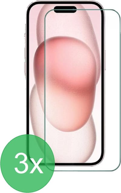 3x Screenprotector Geschikt voor: iPhone 15 / 15 Pro screen protector - glas - bescherm - beschermglas - ZT Accessoires