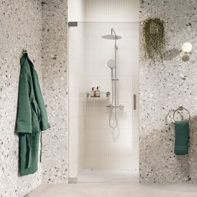 Sealskin Pure Draaideur in nis 80×200 cm, 8 mm helder veiligheidsglas met antikalklaag Zilver hoogglans