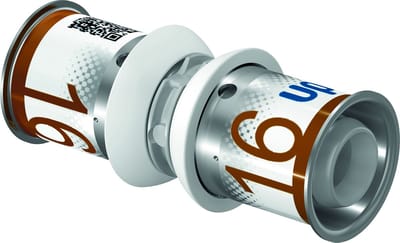 Uponor S-Press Plus Rechte Koppeling - PPSU Kunststof - 16 x 16 mm Perskoppeling - Sok (1039933)