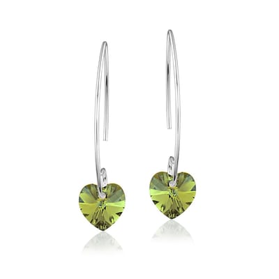 Montebello Oorbellen Liv HZ33 - Swarovski Hart - 925 Zilver Gerhod. - Ø10mm - 35mm