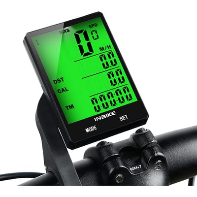 INBIKE 2,8 inch draadloze fietscomputer, multifunctionele regenbestendige fietscomputer, kilometerteller voor fietsen groen