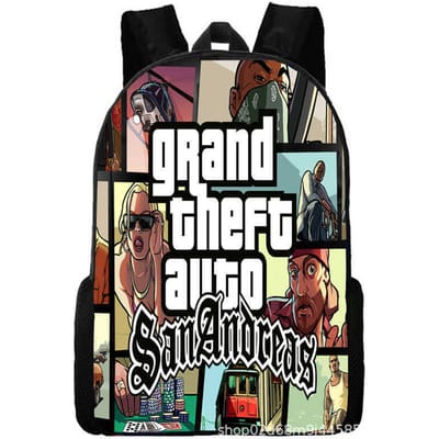 Grand Theft Auto Grand Theft Auto Perifere Animatie Rugzak Schooltassen voor Mannen en Vrouwen standard