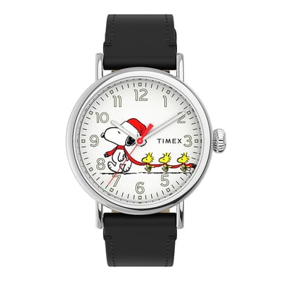 Timex Peanuts Waterbury Standard TW2U86400 Horloge - Leer - Zwart - Ø 40 mm