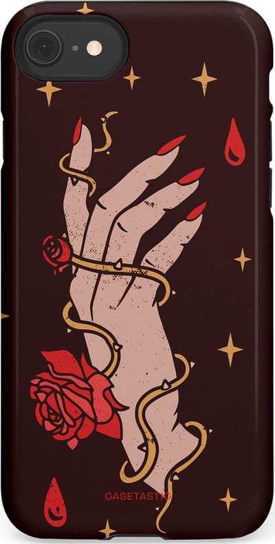 Casetastic Hoesje Geschikt voor Apple iPhone 7/8/SE - Stijlvolle Beschermende Duo-layer Case - Hartslag van tijd
