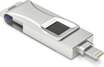 Vingerafdruk USB Stick - Data Opslag - Veilige Bestanden - Snelle Ontgrendeling - 512GB - Parel Zilver