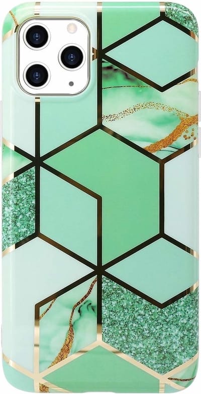 ShieldCase Marmeren patroon hoesje geschikt voor Apple iPhone 11 Pro hoesje - groen met Privacy Glas Screenprotector - Luxe Beschermhoes - Stijlvolle Marble Case - Marmeren Patroon Hoesje - Trendy Telefoonaccessoire