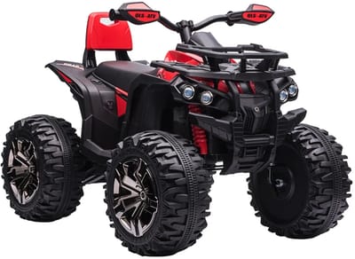 Elektrische Kinderquad - Voertuig met 4 Wielen - 12V - tot 3-8 km/u - Kinderen 3-5 jaar - met USB-aansluiting en Verlichting - LED-Koplampen & Muziek - Kindervoertuig - Accuvoertuigen - Rood
