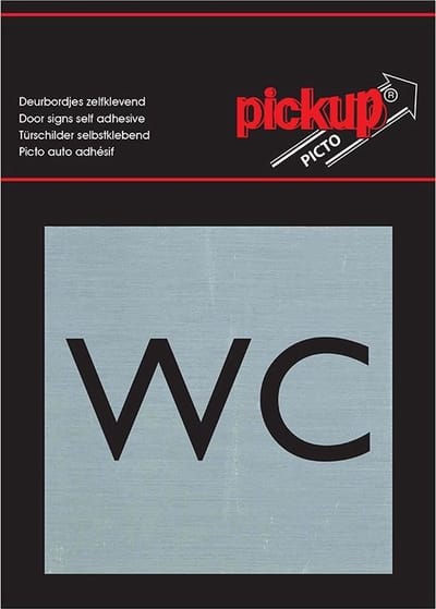 Pickup Route Alulook Alu Picto 80x80 mm - wc (toilet)