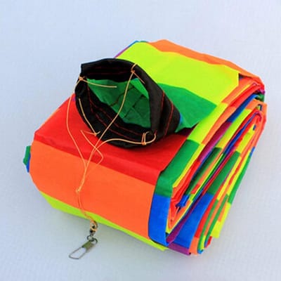 Dailygoods- Vlieger 10m - Aerobatische Staart - Ripstop Nylon - Opvouwbaar - Regenboogstijl - Geschikt voor 2-4 rang windenergie - Vliegerstaart