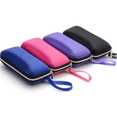 Brillenkoker - 4 stuks - Opbergdoos - Reisbrillenkoker - Brillen Hoes - Universele brillenkoker- Geschikt voor brillen en zonnebrillen - 17×7×6cm - Blauw, paars, zwart, felroze
