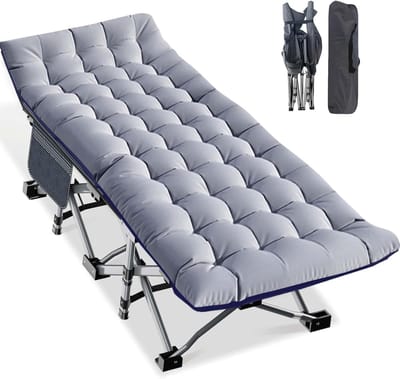 Opvouwbaar Kampeerbed - Reis Ledikant - Buiten Ontspannen - Robuuste Stalen Constructie - 198 x 81 cm - Oranje Rood