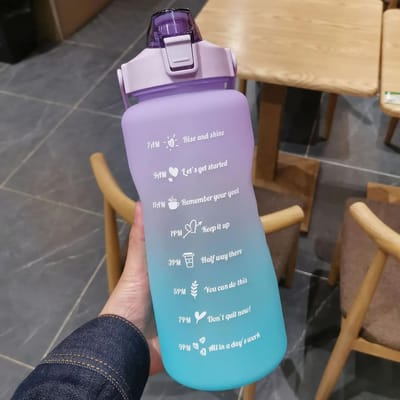 2 liter waterfles motiverende drinkfles met tijdmarkering rietje verloop plastic bekers voor fitness buiten drinkgerei 2000ml