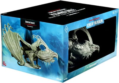 Draken Miniaturen Set - Fantasy Beeldjes - Rollenspel Accessoires - Gedetailleerd Handgeschilderd - 41cm Neus tot Staart - IJs Wit