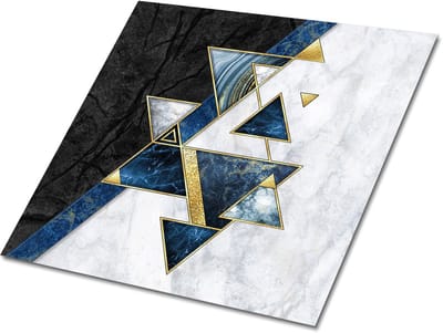 Tulup PVC Tegels - Geometrische Abstractie Vinyl Tegels - 30 cm x 30 cm - Veelkleurig Vinyl Vloer Tegels - Set van 9 - Vinyl Wandtegels - Geometrisch Plaktegels - Zelfklevende Vinyl Tegels - Plaktegels keuken en Badkamer