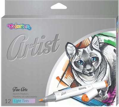 Colorino Artist Markers - 12 Pastel Tinten - Schetsen & Kleuren
