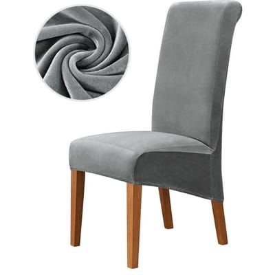 1 /2 /4 /6 Stuks Fluweel Stof Grote Eetkamerstoelhoes XL Maat Hoes voor Stoelen Lange Rug Keukenstoelhoezen Elastische Stretch 4 Pieces