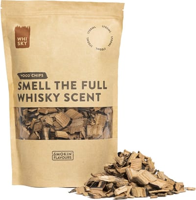 Rooksnippers Whiskey Vaten - 1700ml - Authentieke Whiskeyaroma's voor Grillen - Natuurlijke Houtsnippers - Voor een Unieke Rookervaring op de Barbecue