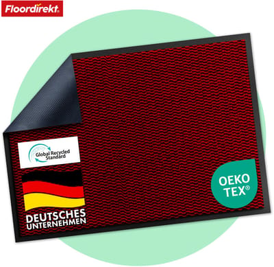 FLOORDIREKT Premium Deurmat SKY Novo - Voor Entree - Vuilvangmat - Anti-slip & Afwasbaar - Voor Het Opbergen van Vuil - Rood - 40 x 60 cm