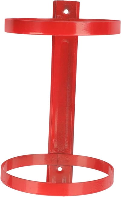 Brandblusser Hanger - Bevestigingsrek - Veiligheid Thuis - Roestvrij Staal - 27x15cm - Rood
