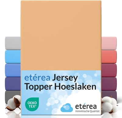 etérea Topper Jersey Hoeslaken 140x200 - 160x200 cm Oekotex Made in Green - 100% katoen - Zand