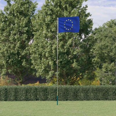vidaXL - Vlag - met - vlaggenmast - Europa - 5,5 - m - aluminium