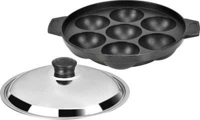 Appelpan - Pan met kuiltjes - Ontbijt maken - Olievrij koken - 17 cm - Grijs