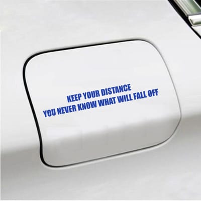 Bumpersticker - Keep Your Distance - 3,5 X 24,4 - Blauw
