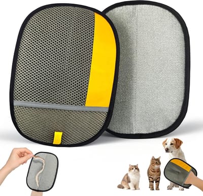 huisdierhaarverwijderaar hondenhandschoen, Magische Borstel voor het Verwijderen van Haren van Honden & Katten, Herbruikbare harenverwijderhandschoen voor banken, kleding, tapijt en autostoel-Grijs