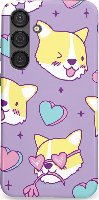 Casetastic Hoesje Geschikt voor Samsung S25 Plus - Stijlvolle Beschermende Duo-layer Case - Liefde is een Corgi