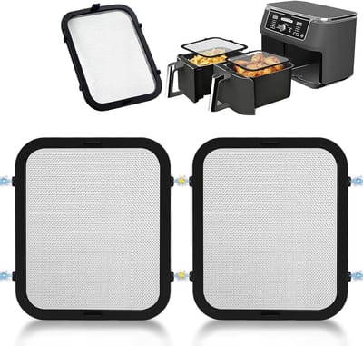 2 Stuks RVS Spatdeksel voor Airfryer - Fijn Gaas Vet Spatbescherming, Accessoires voor Gezond Koken