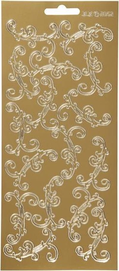 Stickers Goud - Glitter Stickers - Feestelijke Zelfklevende Stickervellen - DIY Decoratie - Scrapbooking & Kaarten Maken - 10x23 cm