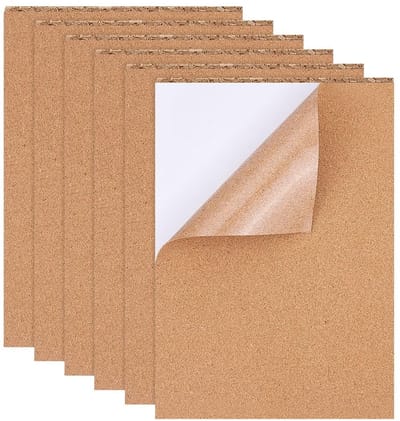 Dailygoods- Isolatiekurk Set van 8 - Zelfklevende Kurkplaten - Rechthoekig - 21 x 30 cm - 1 mm Dik - Zacht en Duurzaam