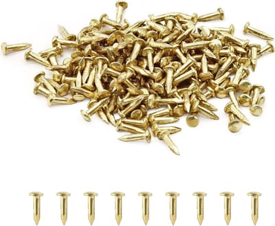 Kleine Brad Nagels - Messing Afwerkingsnagels - Houten Ambachten - Glad en Braamvrij Oppervlak - 1.2x6mm - Goud