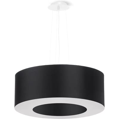 Sollux Lighting Kroonluchte Saturno - E27 - zwart - stof/PVC/staal - 112x50x50cm