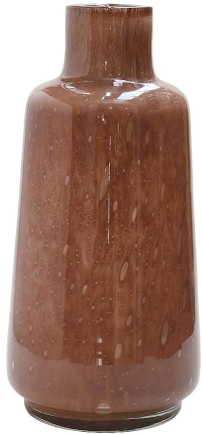 Flesvaas Elite Jana | Mondgeblazen glas | Taupe | Dik glas | Ø18 x H35 cm