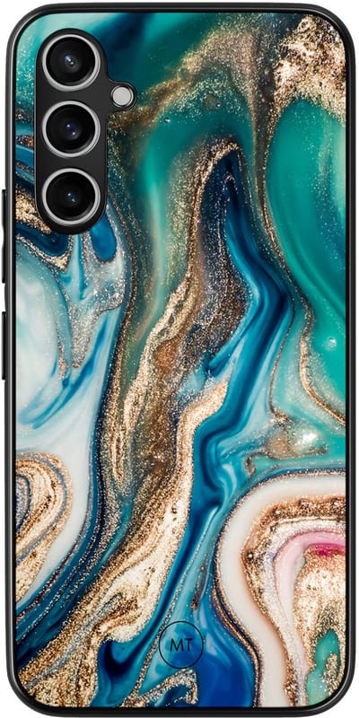 Hoesje geschikt voor Samsung Galaxy A54 - Magic marble - TPU Hard Case Backcover - Multi, Groen - Mooie Telefoonhoesjes