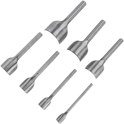 7-delige leren ambachtset met halve cirkelpons en snijgereedschap voor riemen, portemonnees en handtassen, 10-14mm staal