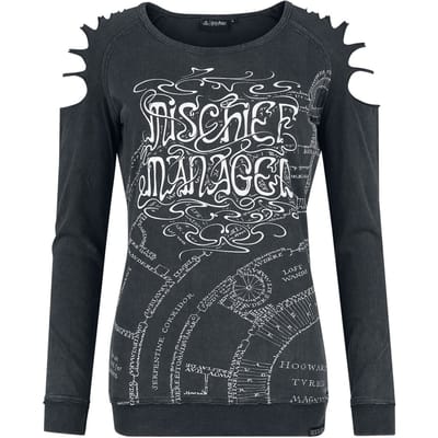 Harry Potter Shirt met lange mouwen - Mischief Managed - L tot XL - voor Vrouwen - donkergrijs