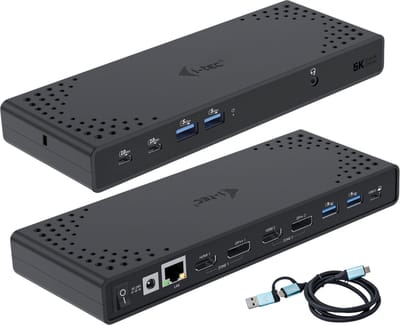 i-Tec - Universeel USB-C Docking Station met 2 x HDMI - 2 x Displayport - Ethernet - 4 x USB-A - 2 x USB-C - Audio In/Uit - 65W/100W opladen - Geschikt voor alle type Laptops en MacBooks