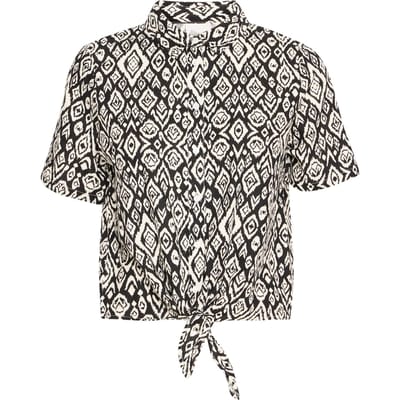 Ichi Blouse Ihlinno Sh2 20122921 204432 Black Diamond Ikat Dames Maat - W36