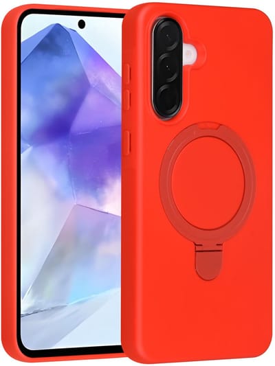 TUNIQ telefoonhoesje voor Samsung Galaxy A56 - MagSafe met ringstand - Rood