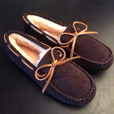 Top 100 %Natuurlijk Bont Echt Leer Dames Platte Schoenen Nieuwe Mode Dames Mocassins Casual Loafers Warme Winterschoenen 43 Chocola