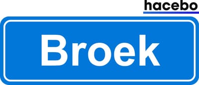 Hacebo - Plaatsnaam Sticker - 29x10 CM - Broek sticker - Verkeersborden sticker - grappige cadeaus - Broek