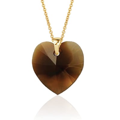 Montebello Ketting Daisy HG567 - Swarovski Hart - 925 Zilver Verguld - Ø18mm - 50cm