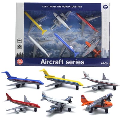 6 Mini Vliegtuigmodel Sets van Legering Voor Passagiersvliegtuigen Zweefvliegtuigen Gevechtsvliegtuigen Speelgoed Verzamelen Decoratieve Ornamenten