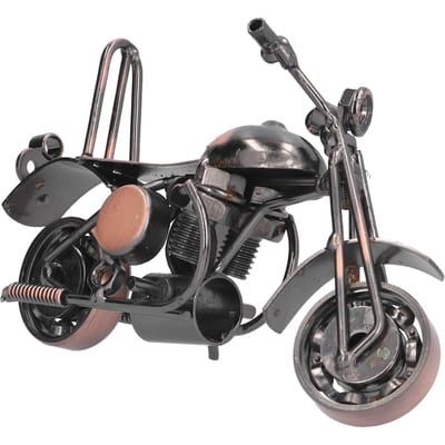 Modèle de Moto Bronze Rétro Petit Classique Exquis Ornement Artisanat Décoratif pour la Maison