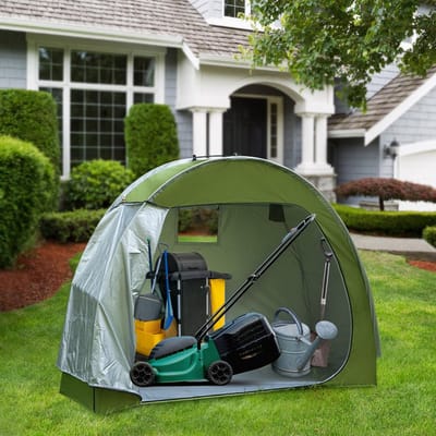 Dailygoods- Fietsopslagtent Waterdicht - Draagbare Opbergtent - 210D Oxford-stof - Fietsenstalling - Tuingereedschap - Afmetingen 195 x 163 x 80 cm - Fietstent