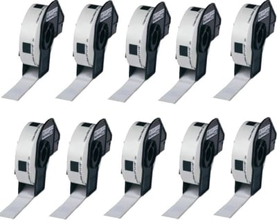 Label Tape Geschikt voor Brother DK-11204 | 17 x 54 mm | Zwart op Wit - 400 labels per rol - 10 stuks - Geschikt voor: QL-1050 QL-1050N QL-1060N QL-1100 QL-1110NWB QL-1110NWBc QL-500 QL-550 QL-560 QL-570 QL-580N QL-600 QL-650TD QL-700 QL-710 W